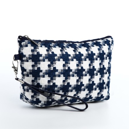 Cosmetic bag with lightning, white/blue color