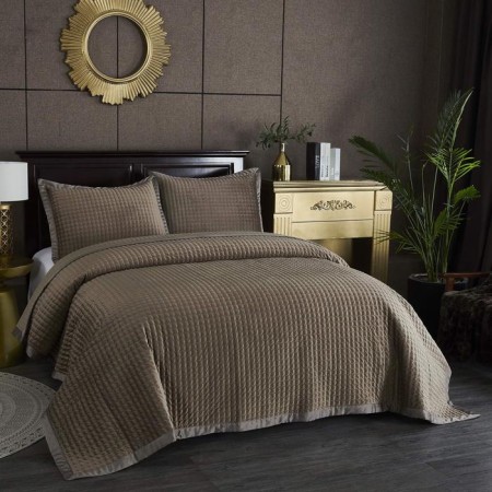 A set with a bedspread "Loretta", size 240x260 cm, 50x70 cm - 2 pcs, the color of the cappuccino-8