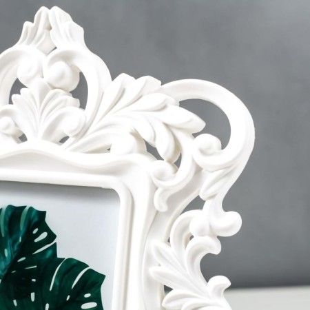 Photo frame plastic 10x15 cm "Royal lush leaves" white 28x20.5 cm-2