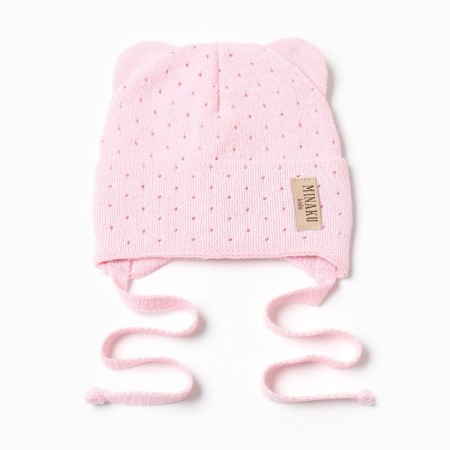 Children's hat minku, rr 44-46, pale pink color