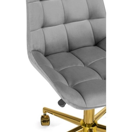 Computer chair Chester Metal/velor, gold/gray 49x60x84 cm-6