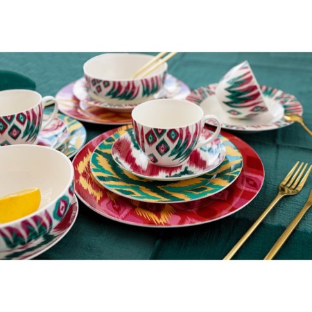 Plate porcelain dessert shade Askım, d = 20.5 cm, green color-4
