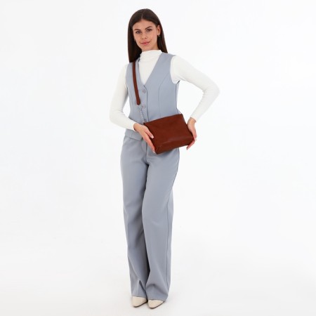 Cross-Bodi Bag on a zipper, brown color-7