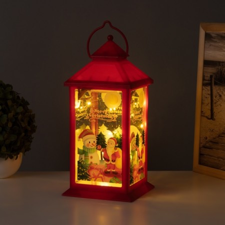 Lamp "Santa Claus and Snowman" 3haa Red 14x14x30.5cm-2