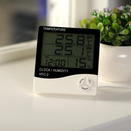 Thermometer Luazon LTR-16, electronic, 2 temperature sensors, humidity sensor, white