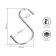 Hook, chromium color, d = 3 mm, l = 8 cm