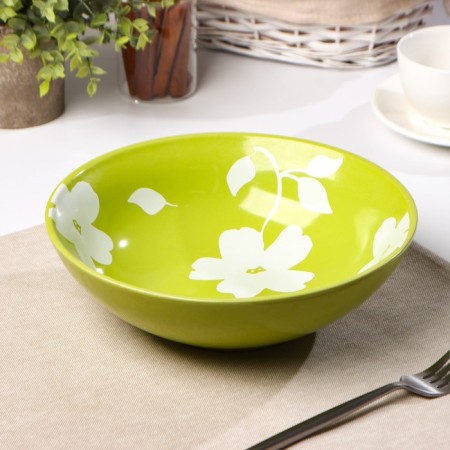 Ceramic “Flowers” ​​salad bowl, 1.3 l, d = 23 cm, color mix-3