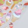 Plastic sticker with sparkles "Sweets and desserts" mix 10x22.5 cm