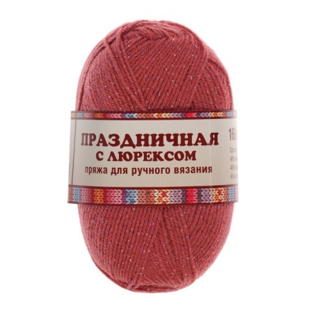 Yarn "Festive" 48% Kashmilon (pan), 48% acrylic, 4% metered 160m/50g (088 lingonberry)-4