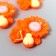 Decor for creativity plastic "Chamomile, rose and God's cow" Orange 3.1x3.6 cm