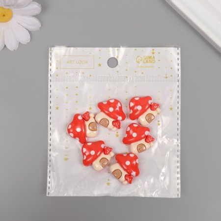 Decor for creativity Plastic "House-Gribochki" set 6 Sh 2.5x2.5x0.8 cm-3