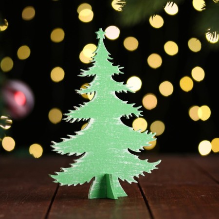 Wooden souvenir "Christmas tree", 15 cm, green-1