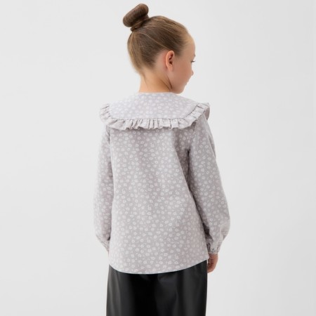Рубашка для девочки из фланели KAFTAN размер 32 (110-116 см), серый-2