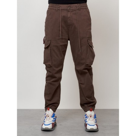 Cargo jeans men, size 44, brown color-4