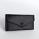 Women's wallet on the button, black color