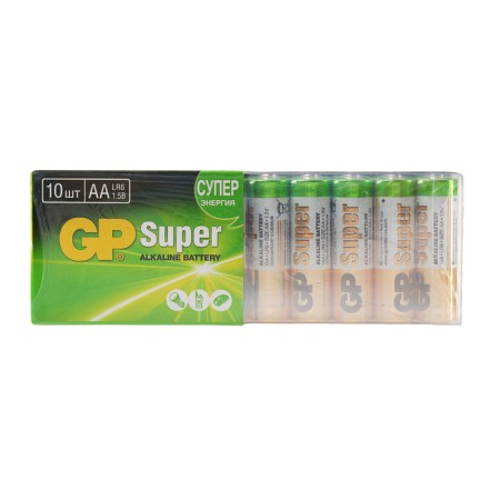 Battery Alkalin GP Super, AA, LR6-10S, 1.5V, Spike, 10 pcs.