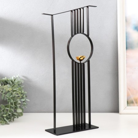 Souvenir Metal "Golden Bird. Abstraction" Black 20x8x47 cm-2
