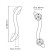 Brought -curved handrail of art m, chrome