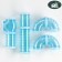 Set of labyrinth elements 24 x 22 x 6 cm, blue