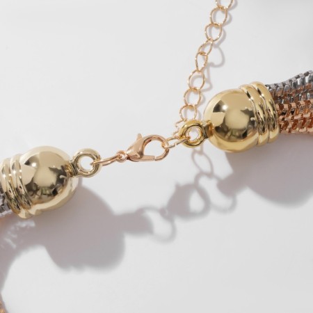 The necklace "chain" stereo, pigtail, silver-gold color, 40 cm-2