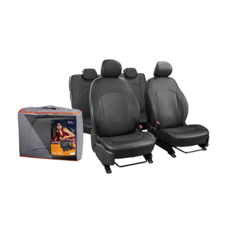 Covers for the Nissan X-Trail 07-14, "Alonso", 14 before., Rear spin. 1/3, eco -leather Perf., Black