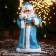 Santa Claus "In a blue fur coat with a staff" moves, 39 cm, blue