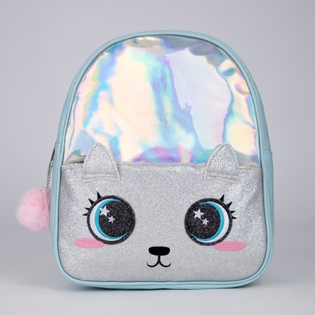 Baby backpack for a girl with a brilliant pocket "kitten", 27x23x10 cm-1
