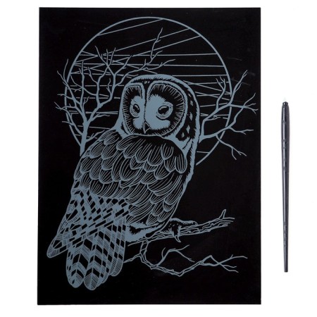 Scratching 18 × 24 cm, animals "owl"-2