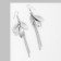 Earrings hanging "leaves" with chains, color silver, 10 cm