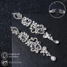 Hanging earrings with rhinestones 