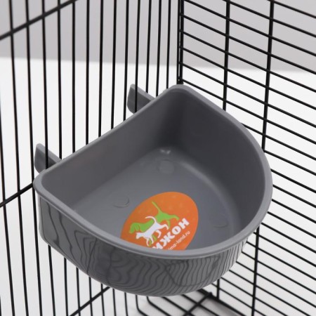 Plastic bowl in a cage and for carrying 250 ml, gray