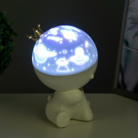Night Projector "Dog" LED 2W USB white 11x11x19 cm Risalux-8