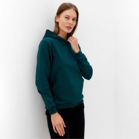 Feminine sweatshirt, emerald color, size 48