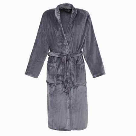 Unisex bathrobe Lovelife "Hygge" color gray, one size, microfiber, 100% p/e, 250 g/m2-2