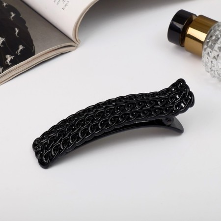 Hair clip "Weaving" 11 cm, black