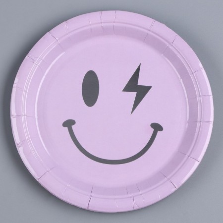 Papal plate "Smile", in a set of 6 pcs., Lilac color
