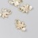 Decor for creativity metal, rhinestones "Maple leaflet with pearl" 1.7x1.3 cm