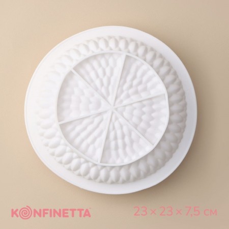 Form for mousse desserts and baking konfinetta "Bronte", silicone, 23 × 7.5 cm, white color