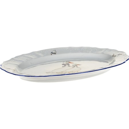 Oval Bernadotte dish, Geese decor, 36 cm