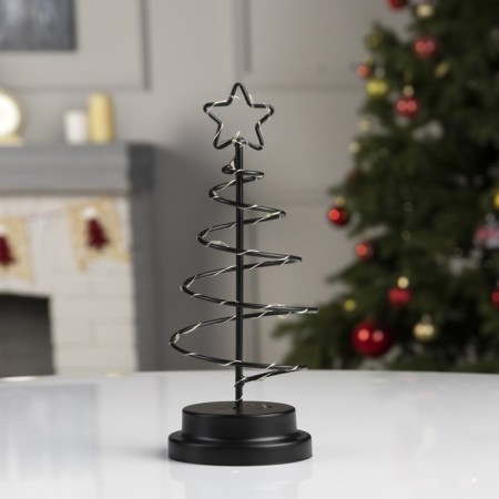 LED figure "Black Christmas tree" 12 × 25 × 12 cm, metal, batteries AAAX3 (not complete), glow warm white-1