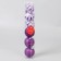 A set of jewelry plastic 6 pcs "Agnet" Lukovka stripes, 6 cm, silver-violet