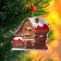 Suspension New Year's Wooden "House Gingerbread" 0.5 × 7 × 7 cm
