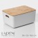 Storage container with lid and handles LadoM "Natural", 36 × 25 × 16.5 cm, white color