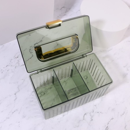 Organizer for storing cosmetic supplies "Light", a chest with a lid, removable partitions, 21.5 × 12 × 12 cm, color mix-6