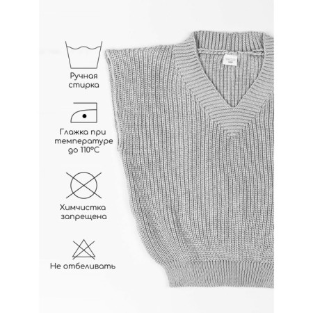 Vest for girl Knit, height 128 cm, gray color-5