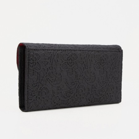 Women's wallet on a magnet, black color-1