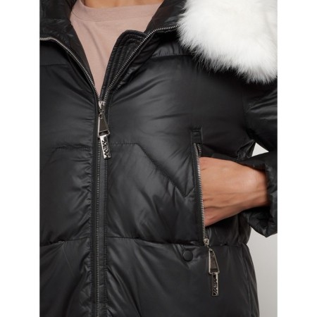 Coat insulated winter female, size 46, black color-8