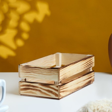 Wooden Kashpo 24.5 × 13.5 × 9 cm "Two Light", two -string, we burned beautifully-1
