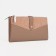 Women's wallet on the button, beige color