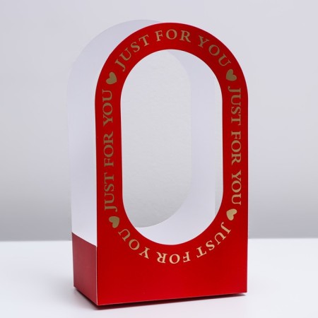 Box-Obel for flowers "for you" 22 × 12 × 38 cm, red-1